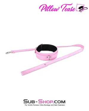 0841DL      Princess Pink Bondage Collar and Leash Set