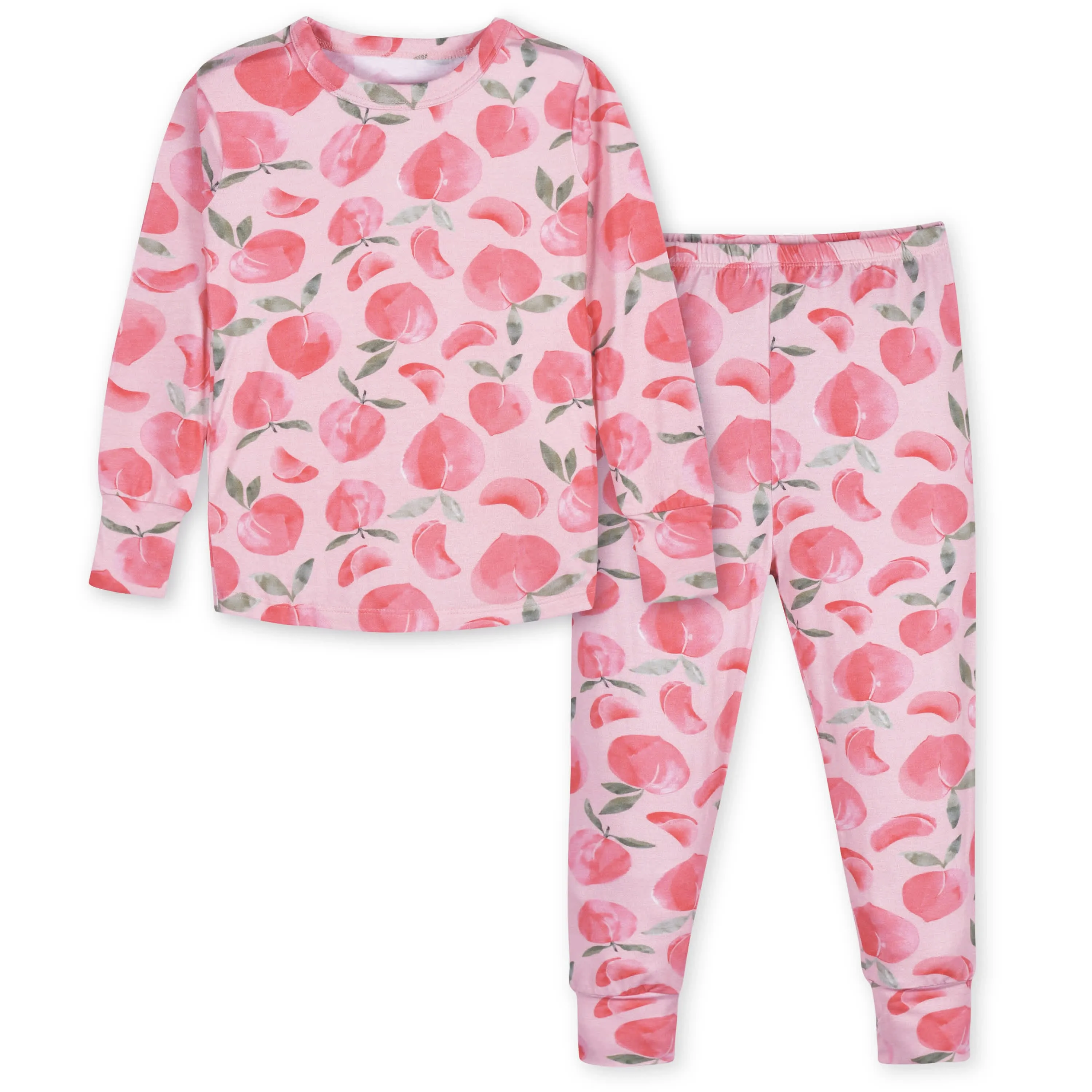 2-Piece Infant & Toddler Girls Just Peachy Buttery Soft Viscose Made from Eucalyptus Snug Fit Pajamas