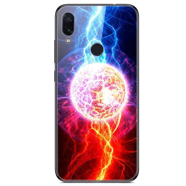 6.3'' For Xiaomi Redmi Note 7 Case Glass Back Hard Cover For Xiaomi Redmi Note 7 Case Note7 Soft Bumper Tempered Fashion Note 7S