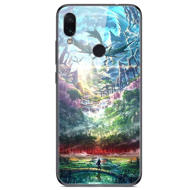 6.3'' For Xiaomi Redmi Note 7 Case Glass Back Hard Cover For Xiaomi Redmi Note 7 Case Note7 Soft Bumper Tempered Fashion Note 7S