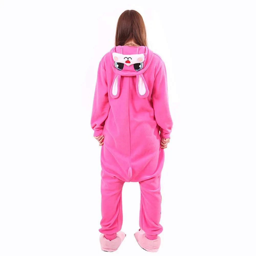 Adult Easter Bunny Rabbit Kigurumi Onesie Warm Hoodie Costume Pajamas