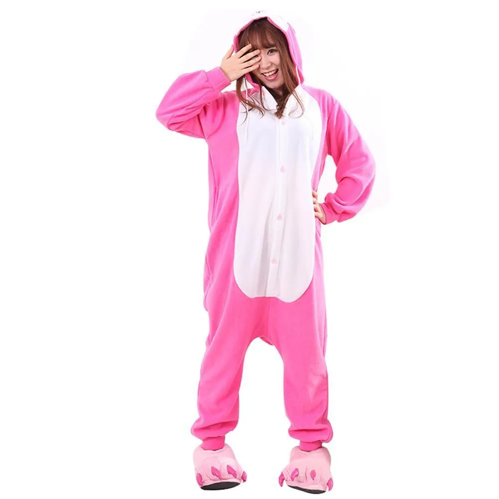 Adult Easter Bunny Rabbit Kigurumi Onesie Warm Hoodie Costume Pajamas