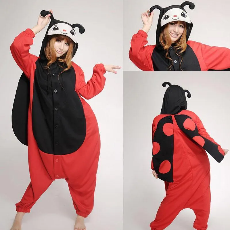 Adult Red Ladybird Onesies Hoodie kigurumi costume Pajamas