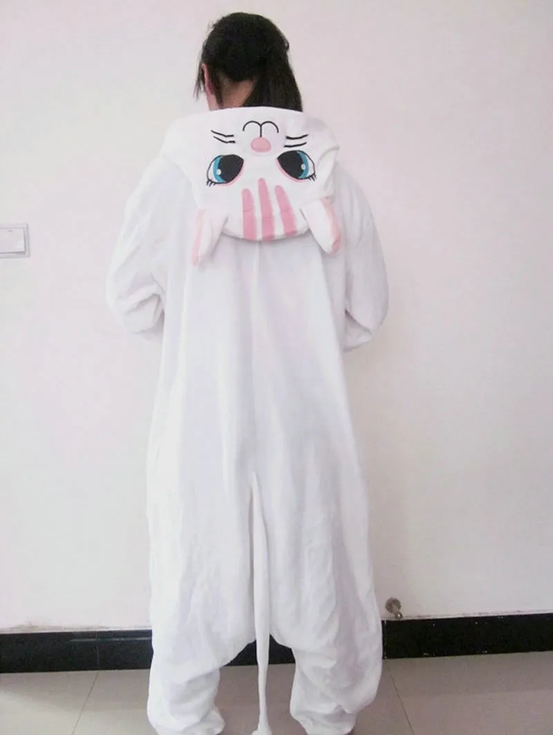 Adult white cat Onesies Hoodie kigurumi costume Pajamas