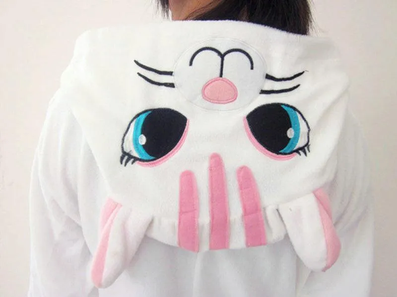 Adult white cat Onesies Hoodie kigurumi costume Pajamas