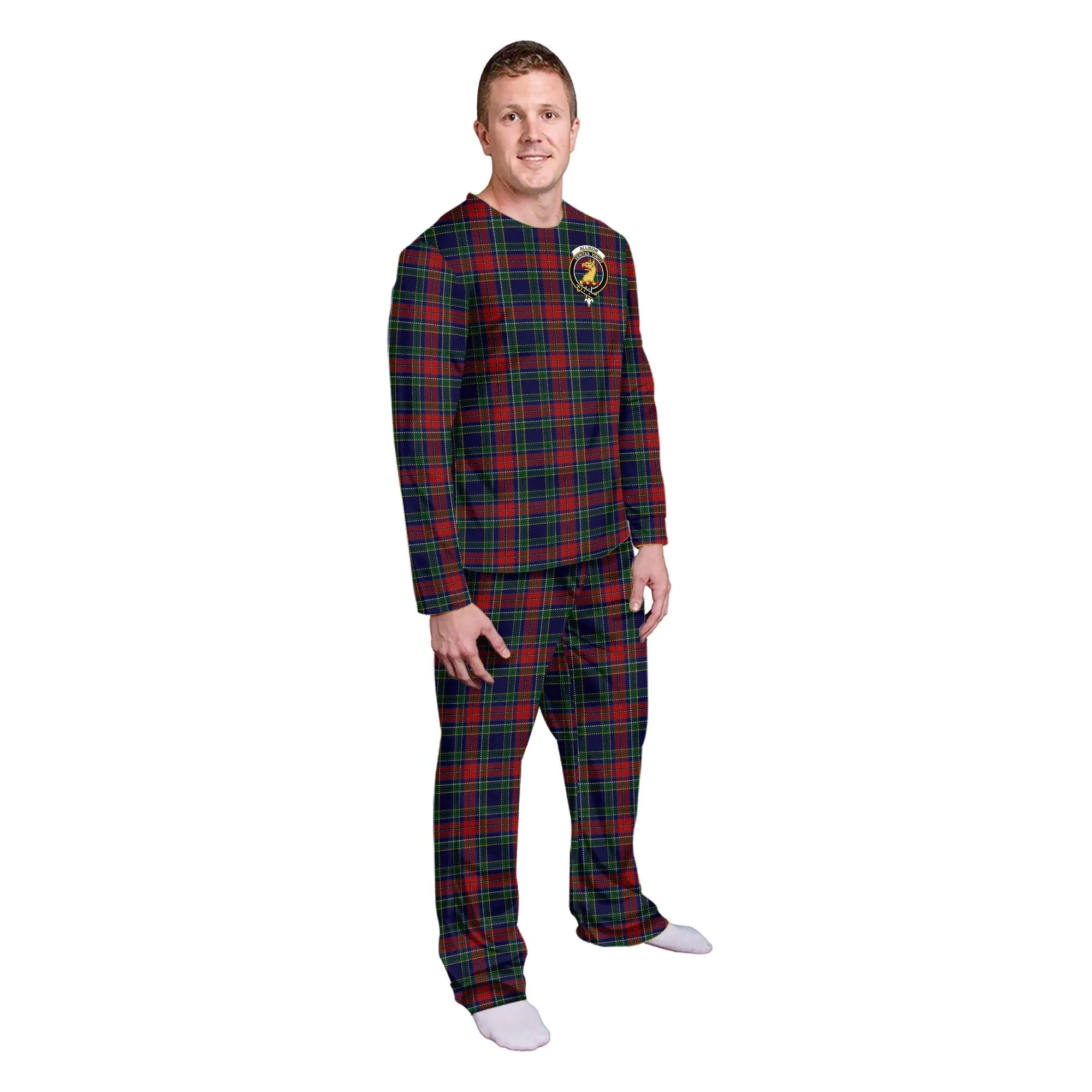 Allison Red Tartan Pajamas Family Set with Family Crest