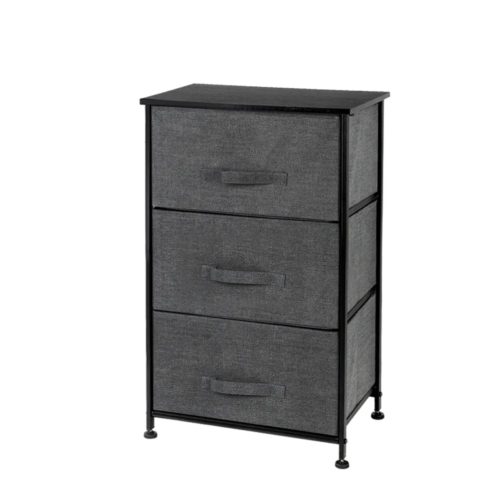 AMYOVE 3-layer Home Storage Dresser Bedside Cupboard Small Standing Organizer