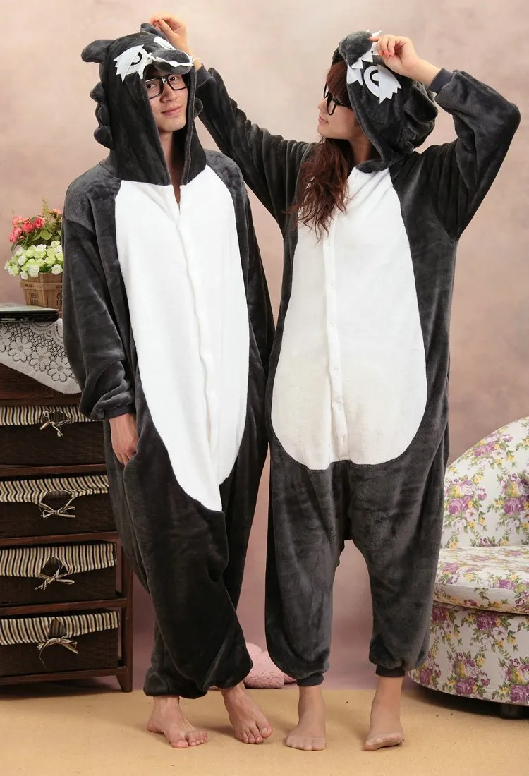 Animal Adult Pajamas Timber Wolf Hoodie kigurumi