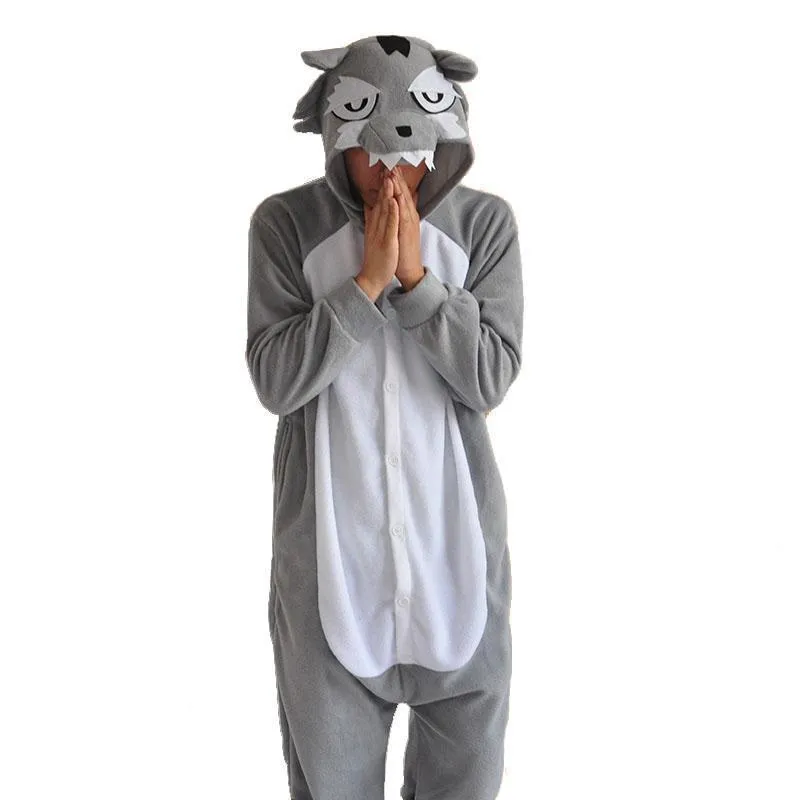 Animal Unisex Wolf Onesies Hoodie Kigurumi Costume Pajamas