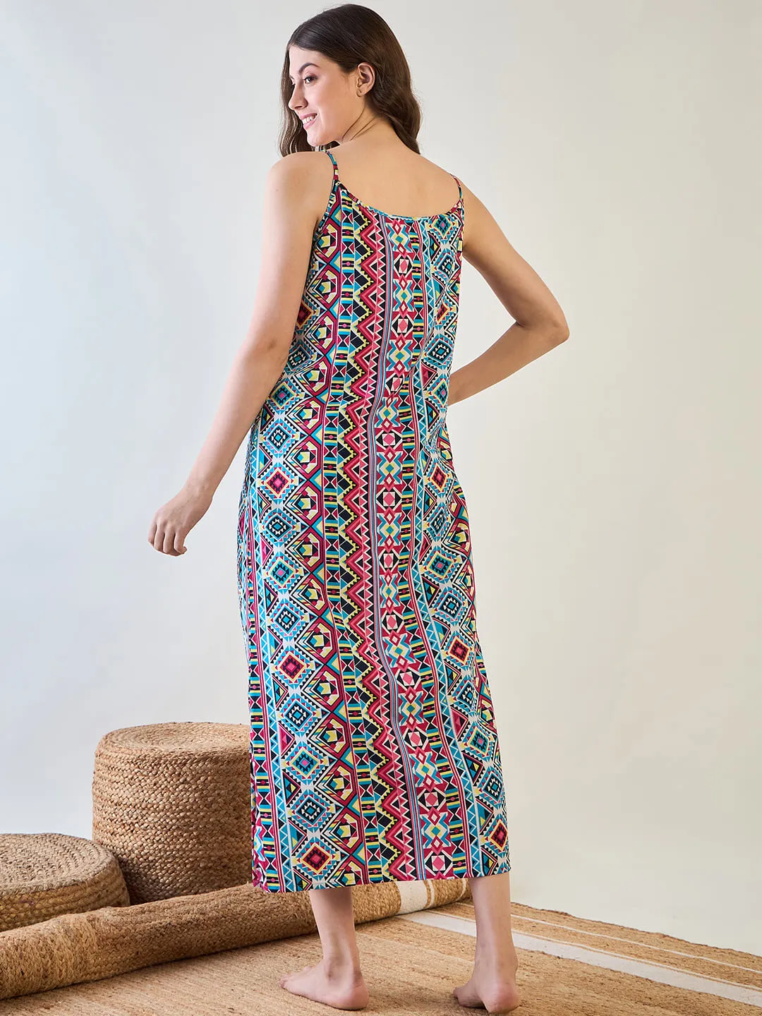 Aztec Slip and Blue Dobby Elegant Gown Set