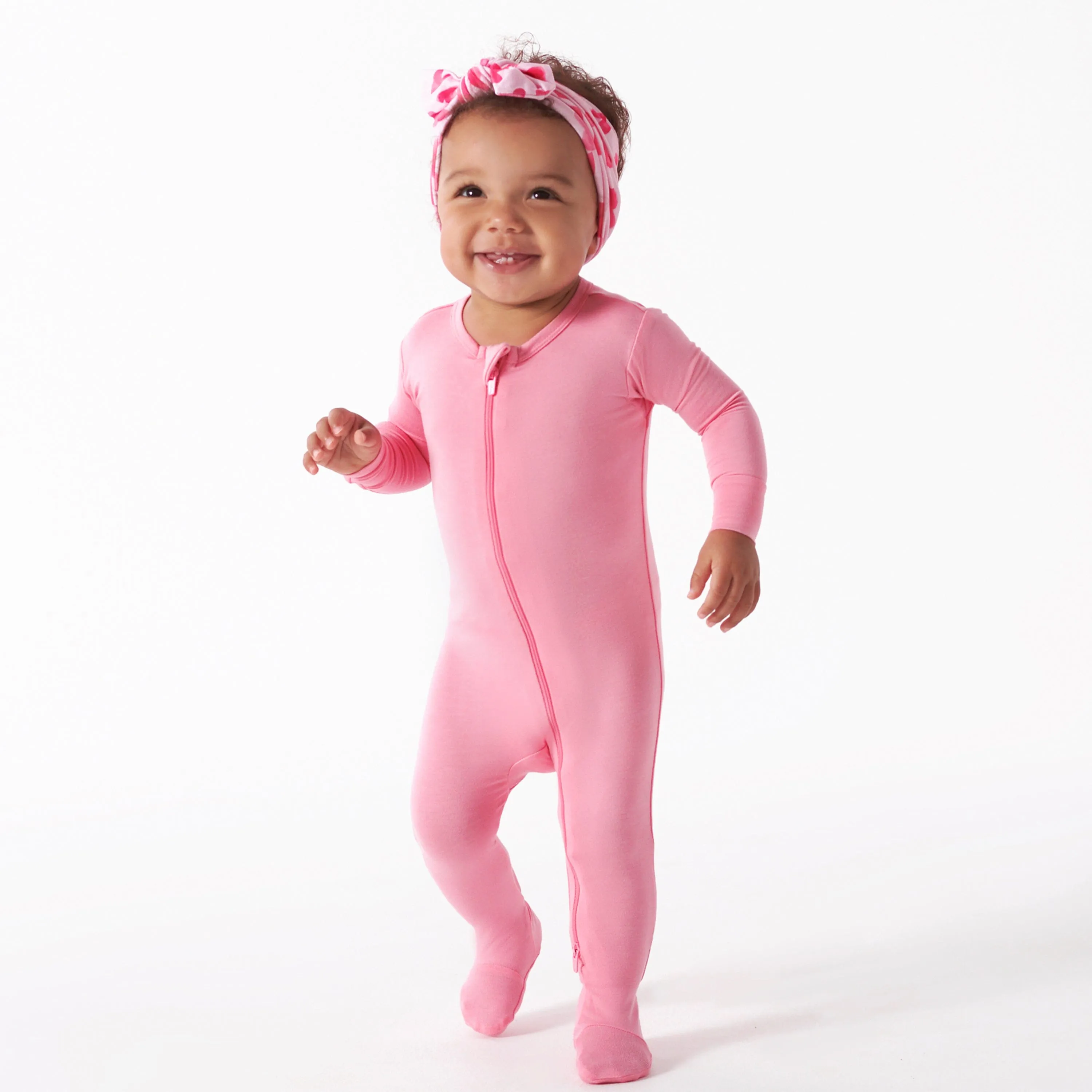 Baby & Toddler Pink Lemonade Buttery Soft Viscose Made from Eucalyptus Snug Fit Footed Pajamas