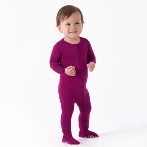 Baby & Toddler Raspberry Buttery Soft Viscose Made from Eucalyptus Snug Fit Footed Pajamas