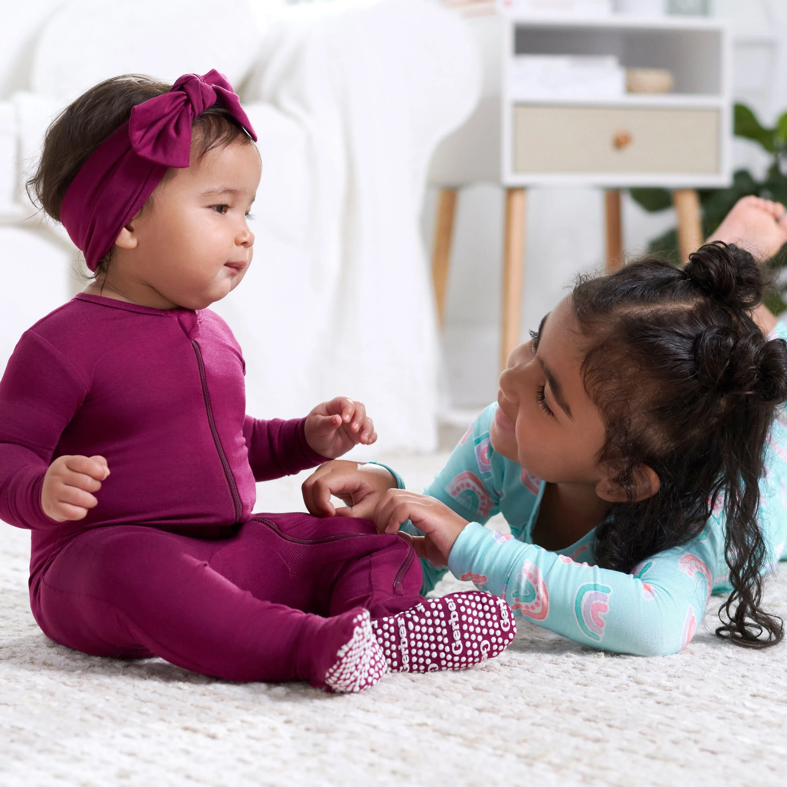 Baby & Toddler Raspberry Buttery Soft Viscose Made from Eucalyptus Snug Fit Footed Pajamas