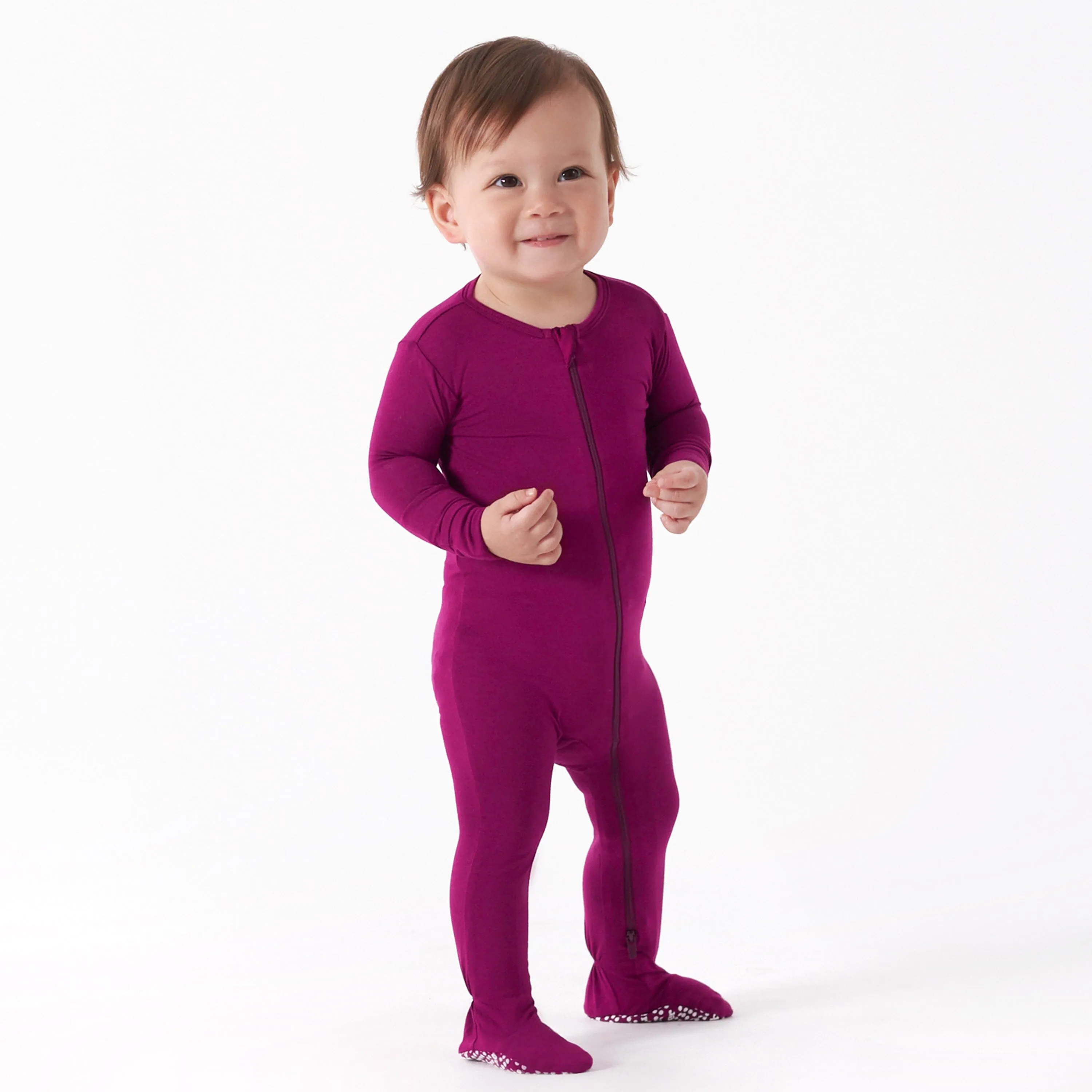 Baby & Toddler Raspberry Buttery Soft Viscose Made from Eucalyptus Snug Fit Footed Pajamas