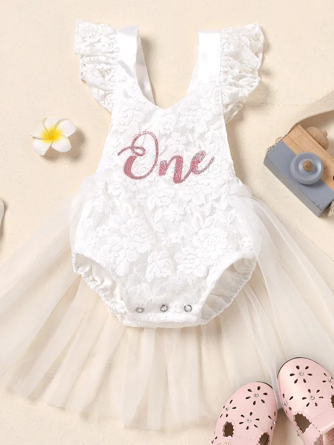 Baby "One" Lace Onesie