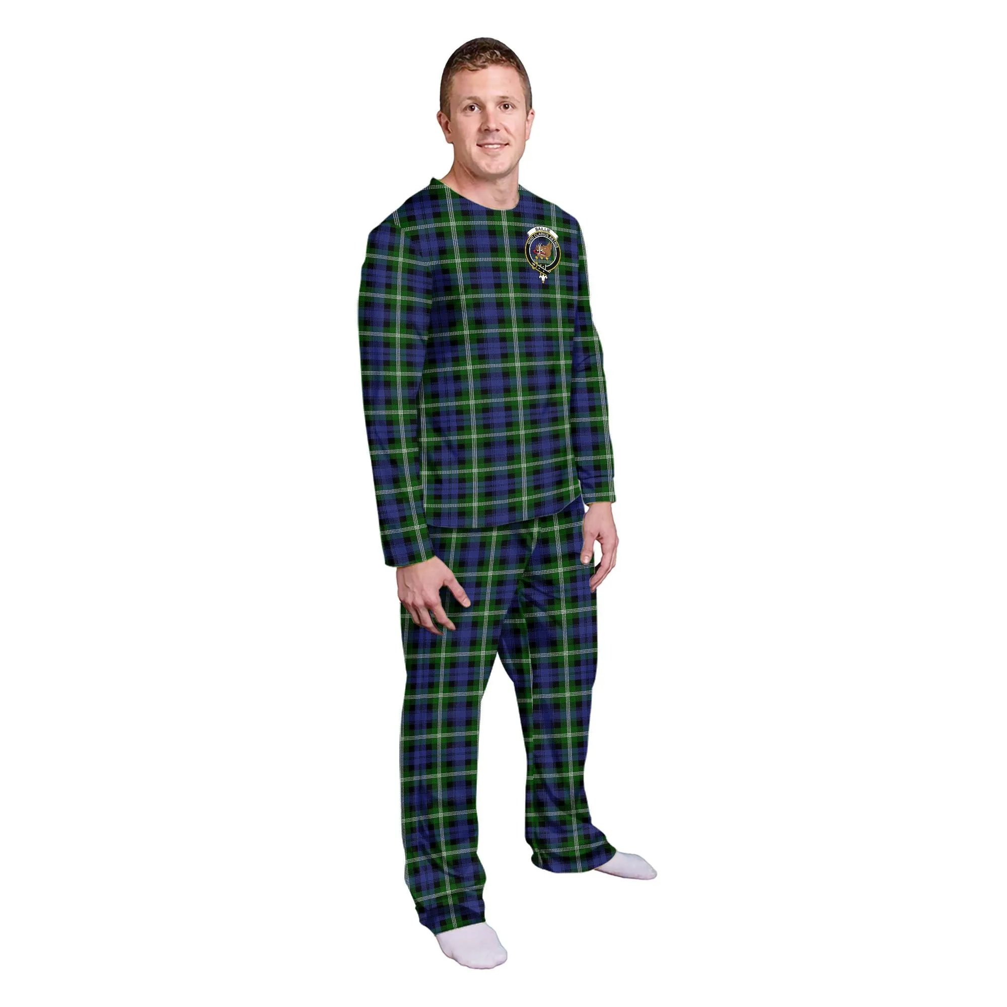 Baillie (Bailey) Tartan Pajamas Family Set with Family Crest