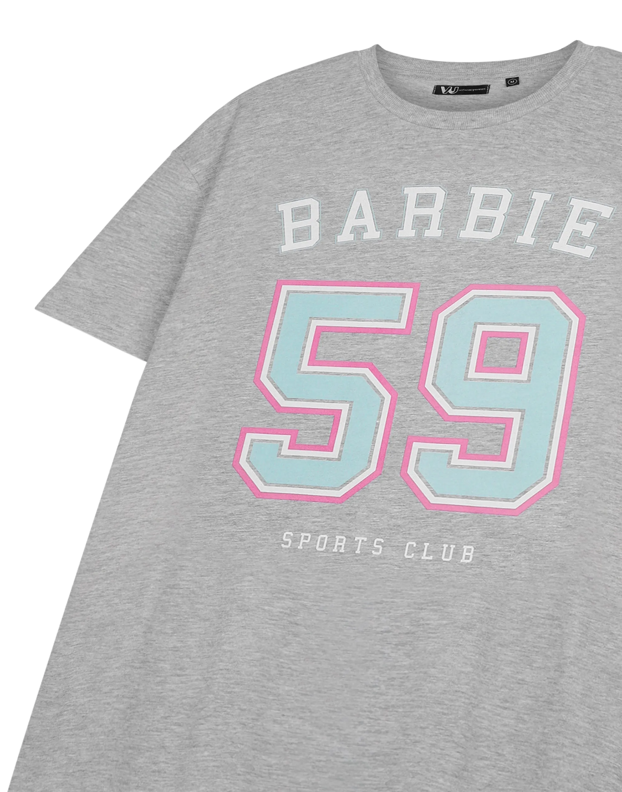 Barbie 59 Night Dress Womens Grey Short Sleeve Nightdress