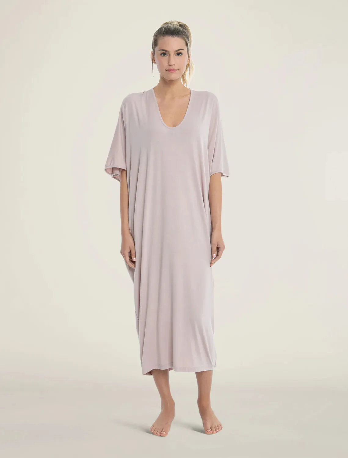 Barefoot Dreams Luxe Milk Jersey® Caftan in Faded Rose