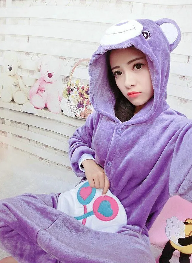 Bear Kigurumi Pajamas Hoodie Costume Animal Flannel Onesies