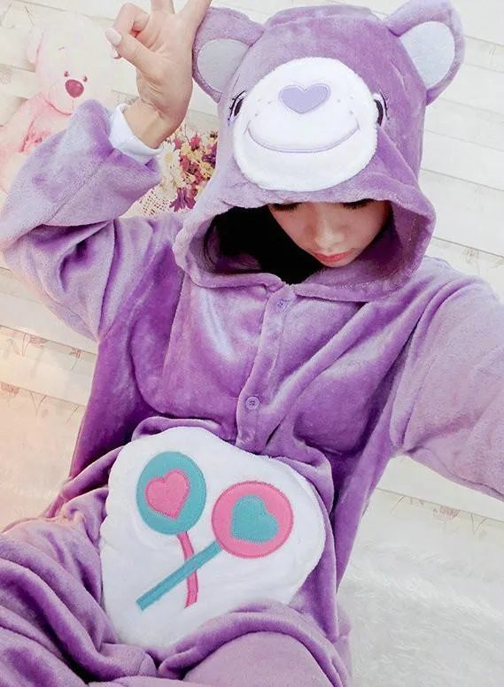 Bear Kigurumi Pajamas Hoodie Costume Animal Flannel Onesies