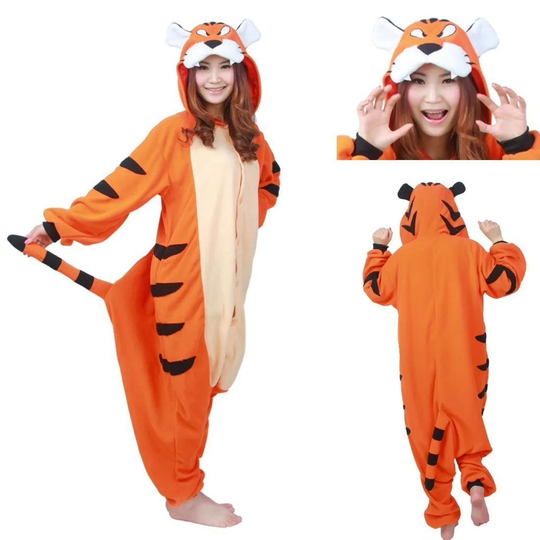 Bengal Tiger Animal Onesie Hoodie Kigurumi Pajamas Sleepwear