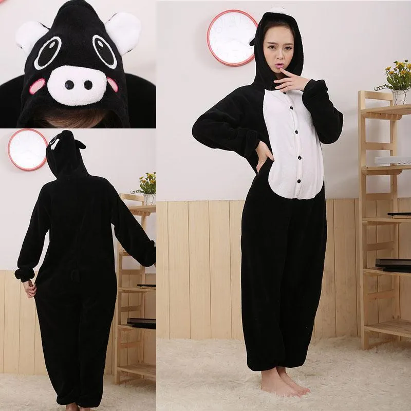 Black Pig Onesies Hoodie Pajamas Animal Costume Kigurumi