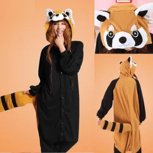 Black Racoon Onesies Hoodie Kigurumi Costume Pajamas