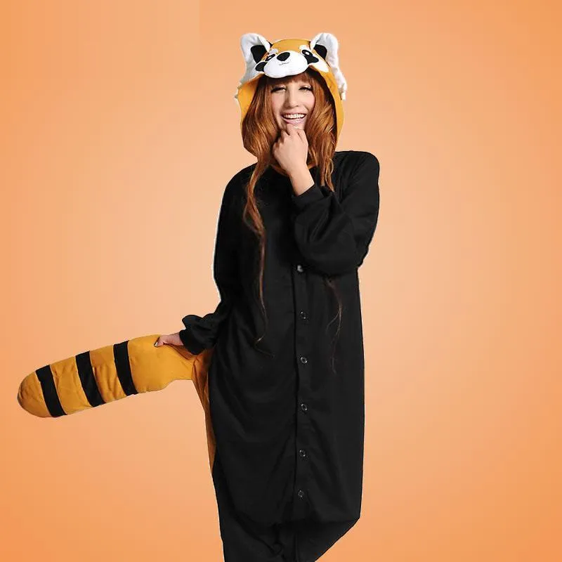 Black Racoon Onesies Hoodie Kigurumi Costume Pajamas