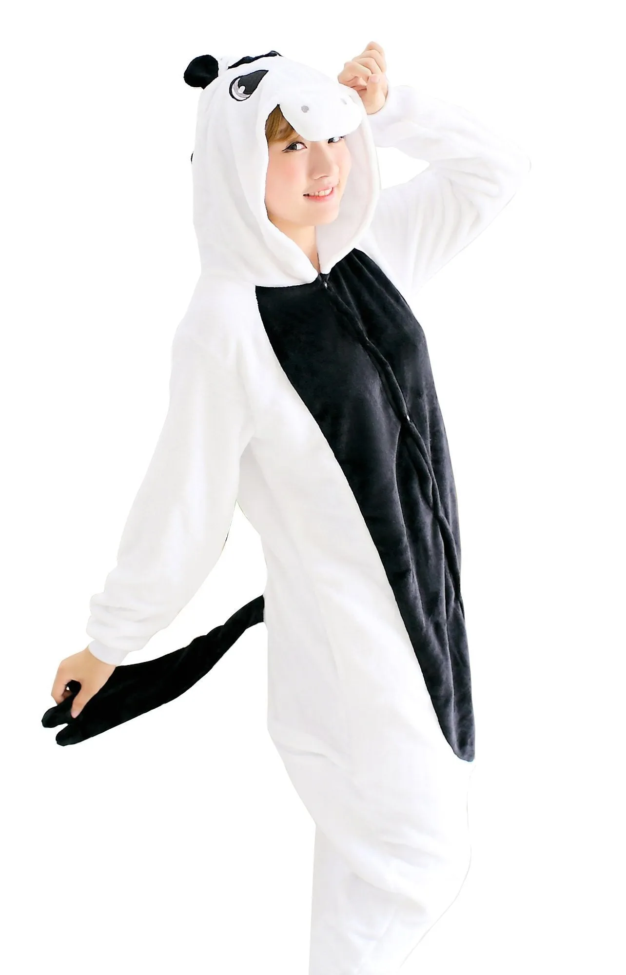 Black White Unicorn Pegasus Kigurumi Onesies Hoodie Costume Pajamas