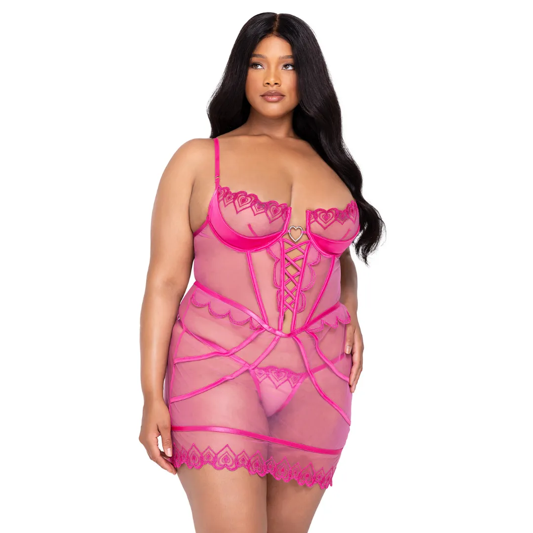 Bubblegum Heart Slip 2-Piece Set