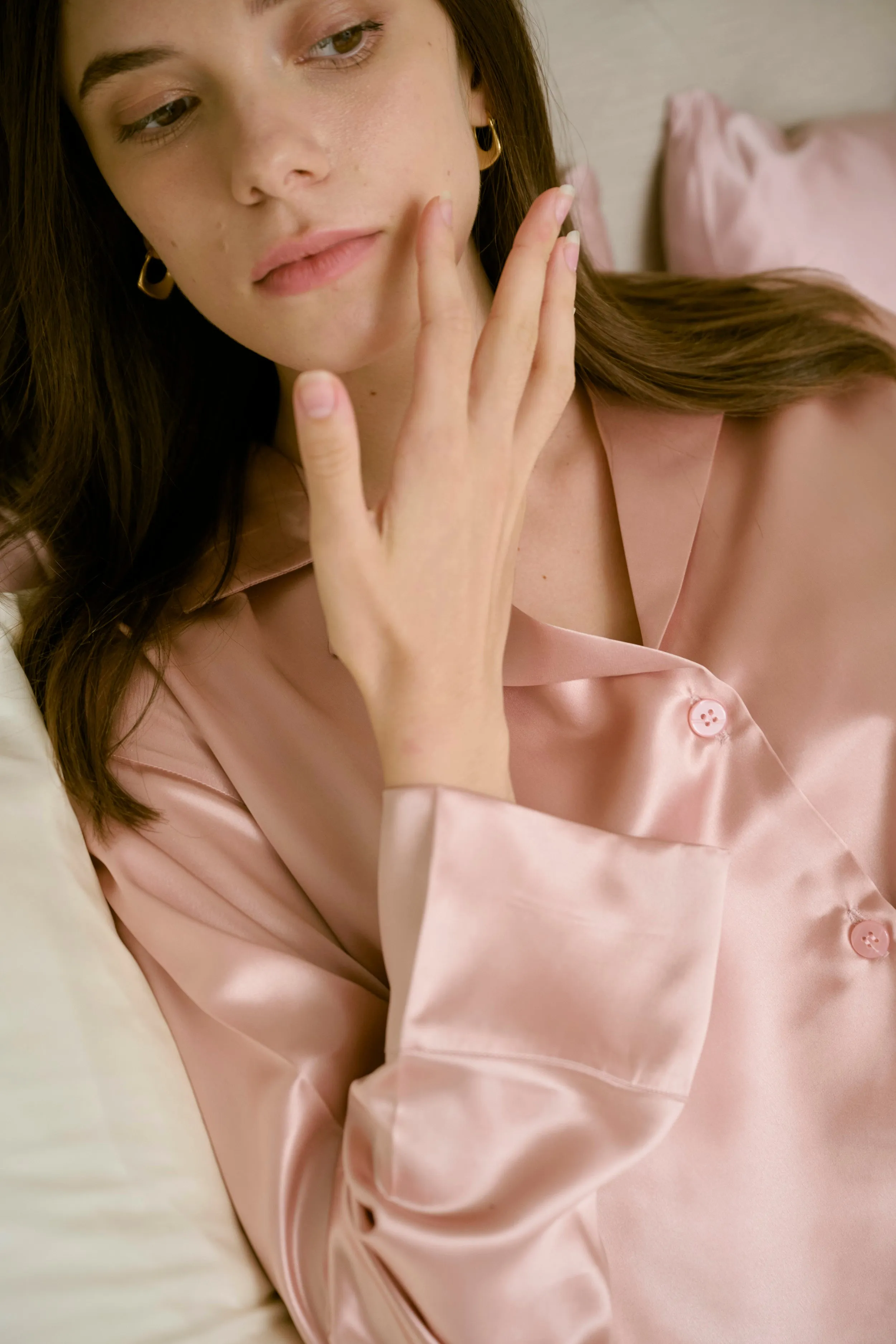 Bui 22mm Classic Pajamas Shirt - Long Sleeve (Plain Pink)