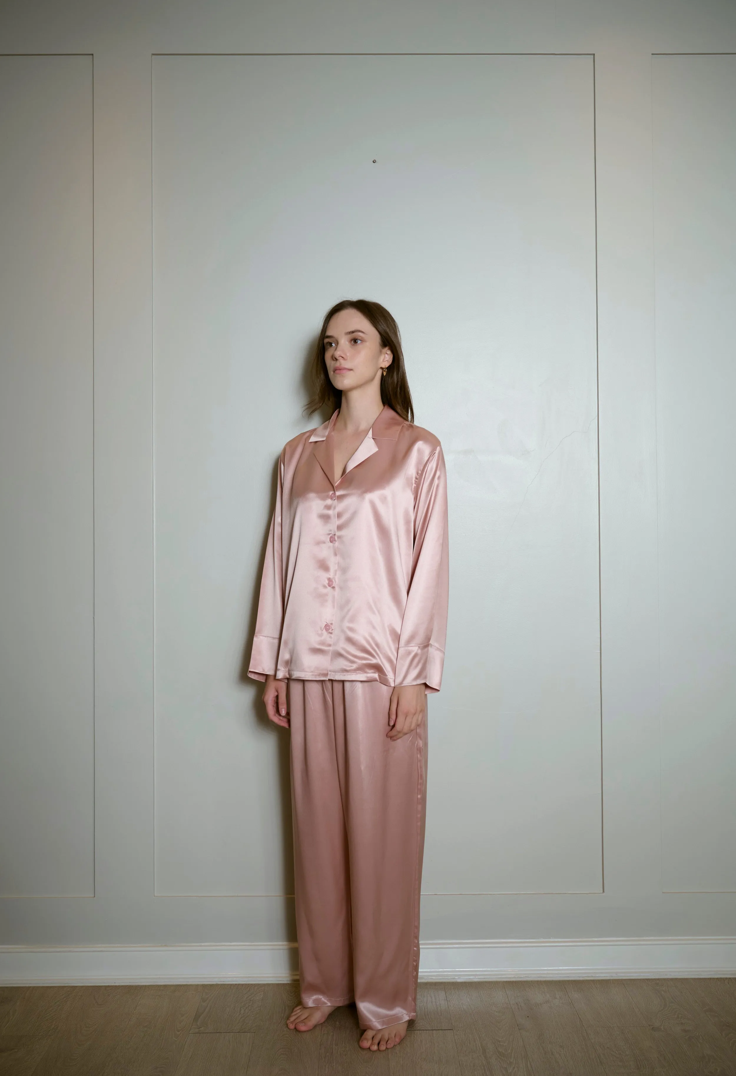 Bui 22mm Classic Pajamas Shirt - Long Sleeve (Plain Pink)