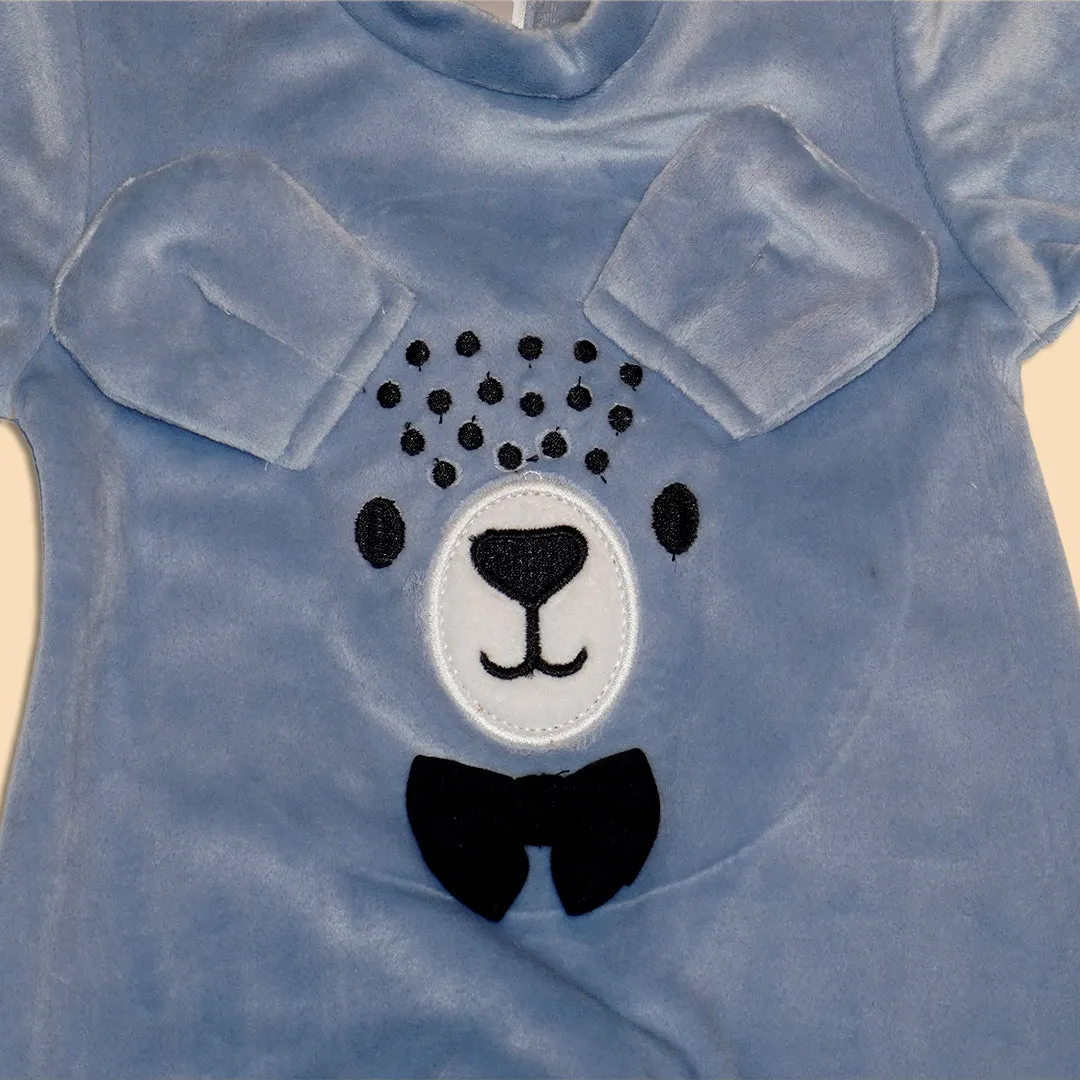 Cartoon Printed Sleepsuits - Brown and Blue