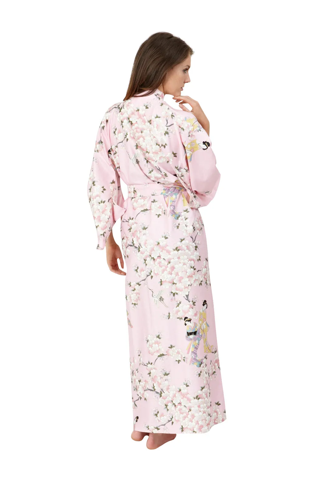 Cherry Blossom & Beauty Long Cotton Kimono