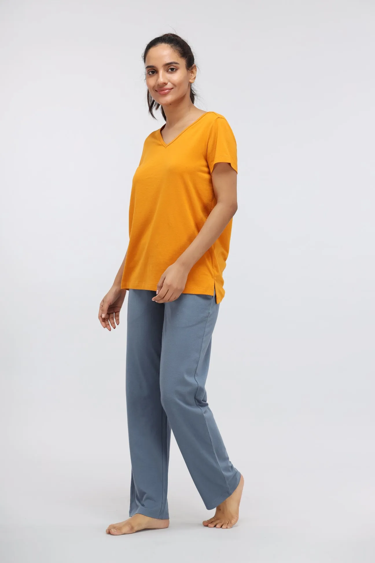 China Blue Supima® Straight Lounge Pant