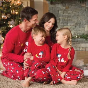 Christmas Family Matching Snoopy & Woodstock Holiday Pajama Set