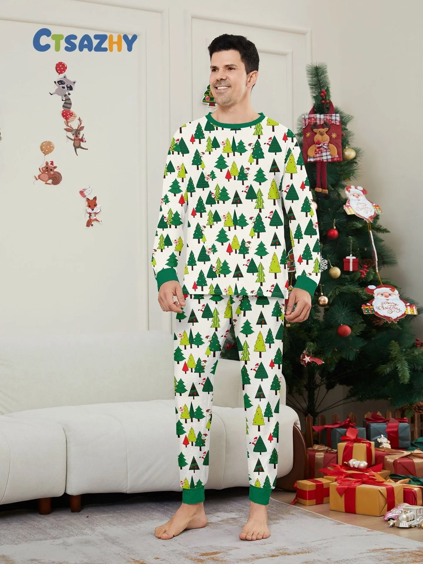 Christmas Tree Family Matching Parent-Child Holiday Pajamas