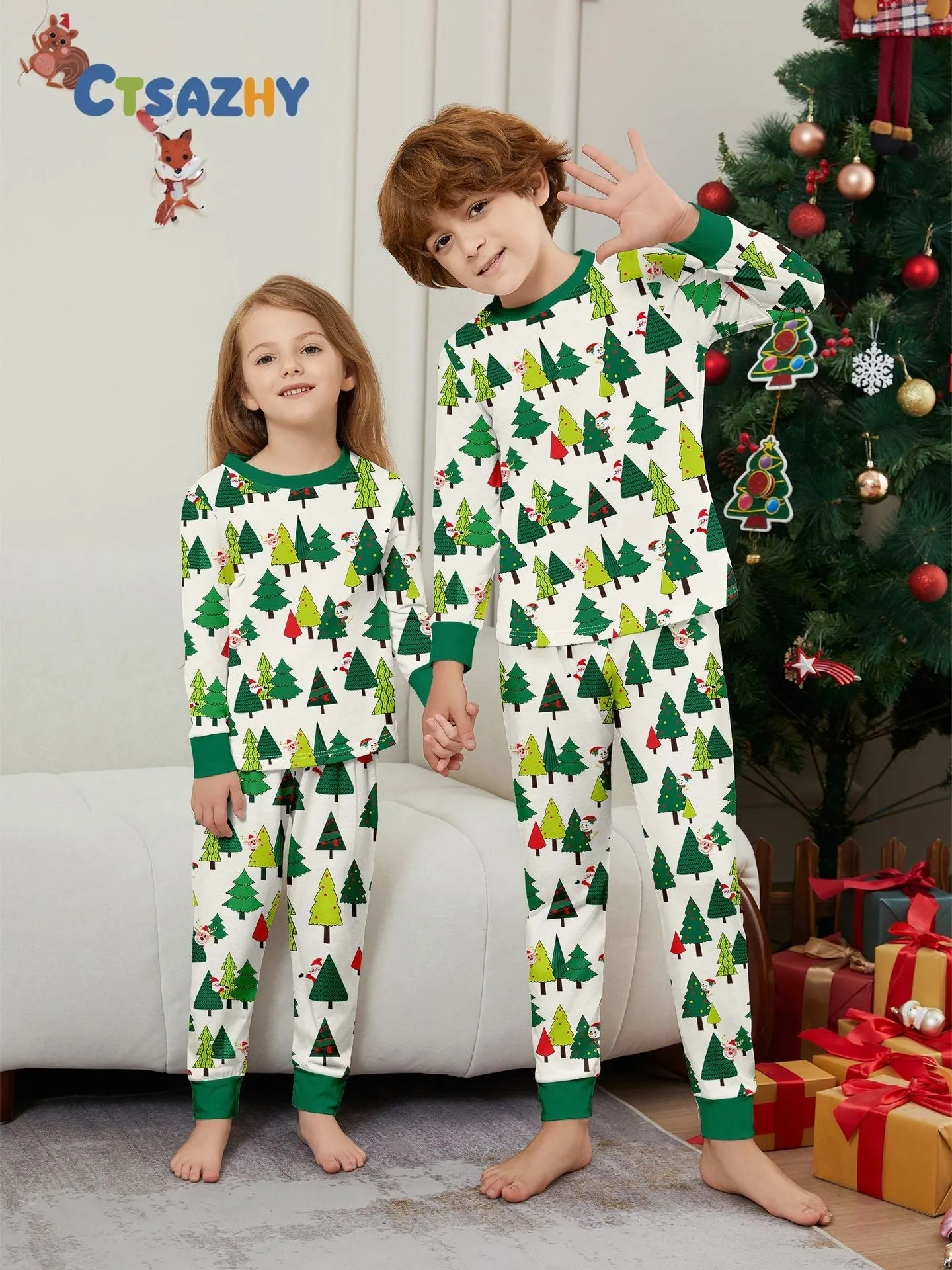 Christmas Tree Family Matching Parent-Child Holiday Pajamas