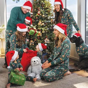 Christmas Zoo Cartoon Print Family Matching Pajamas