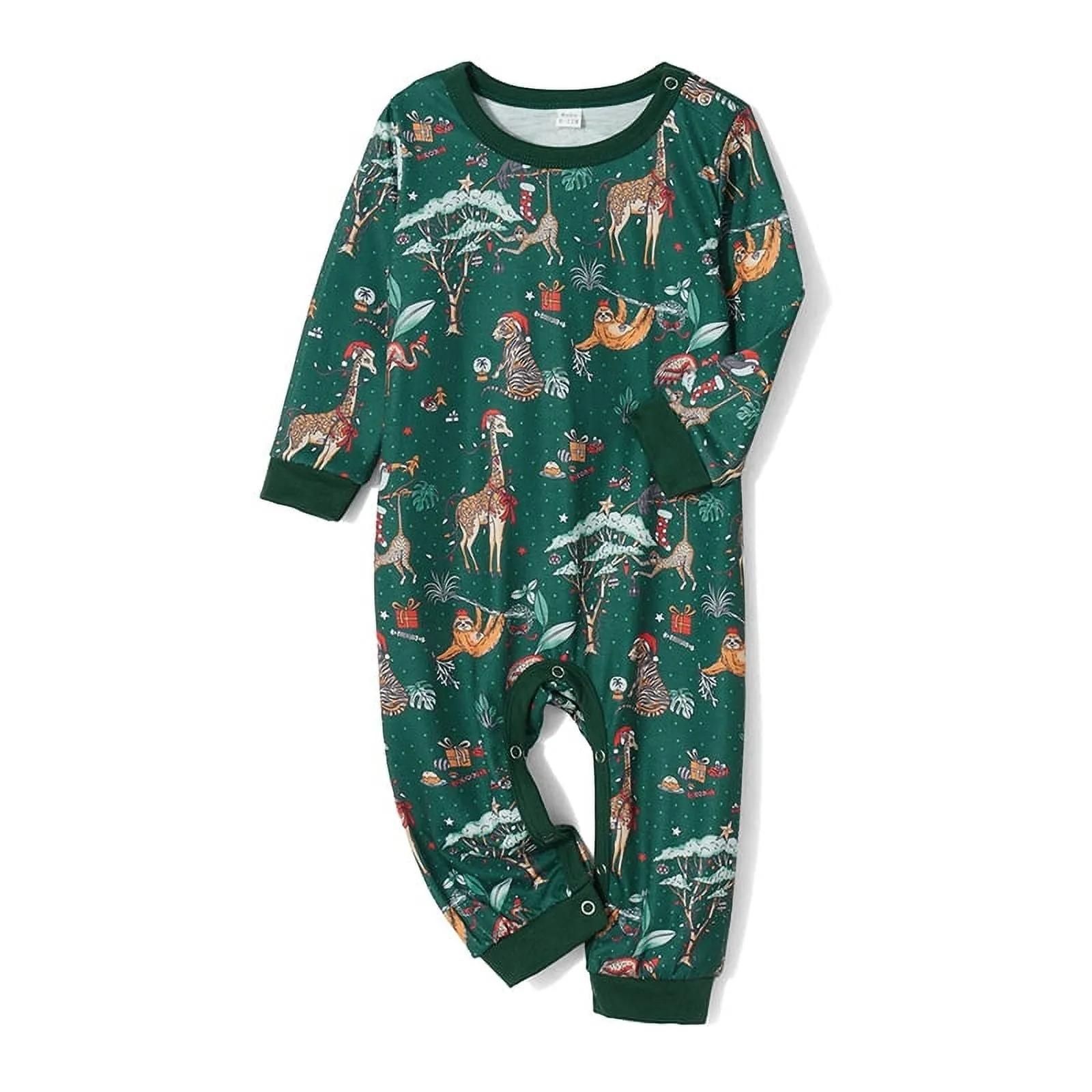 Christmas Zoo Cartoon Print Family Matching Pajamas