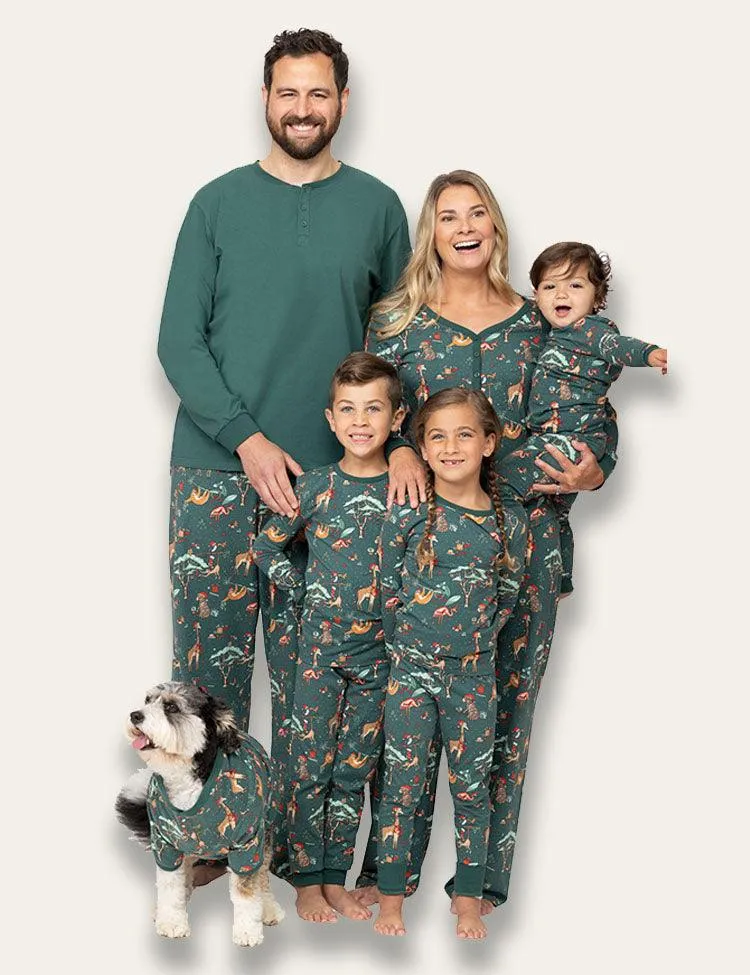 Christmas Zoo Cartoon Print Family Matching Pajamas