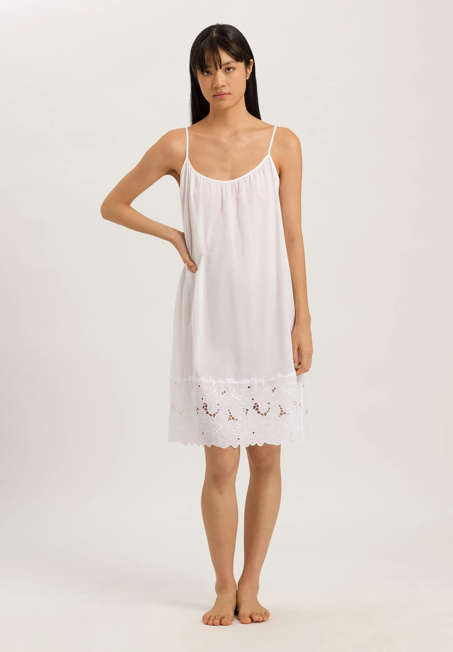 Clara Embroidered Cotton Chemise | White 74908-101