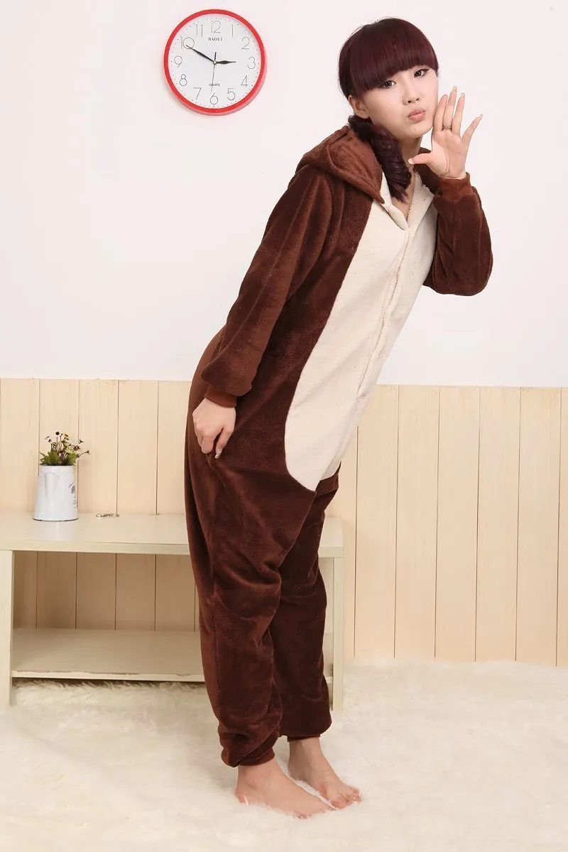 Coffee Squirrel Animal Onesie Hoodie Kigurumi Costume Pajamas