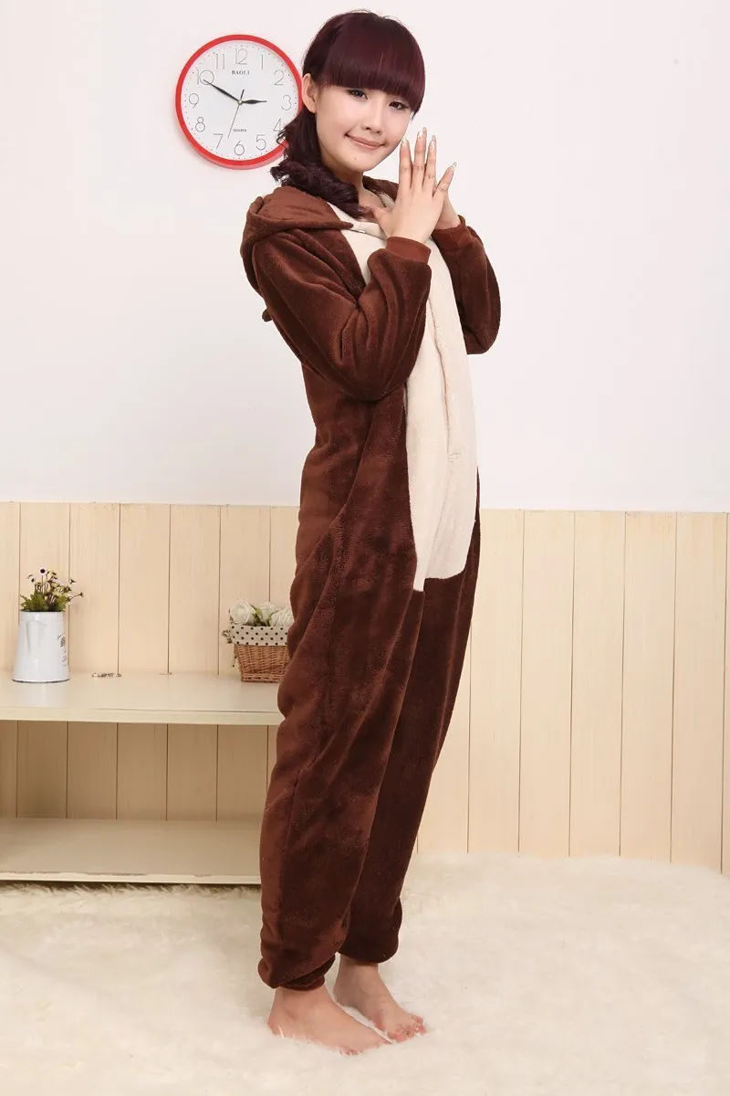 Coffee Squirrel Animal Onesie Hoodie Kigurumi Costume Pajamas