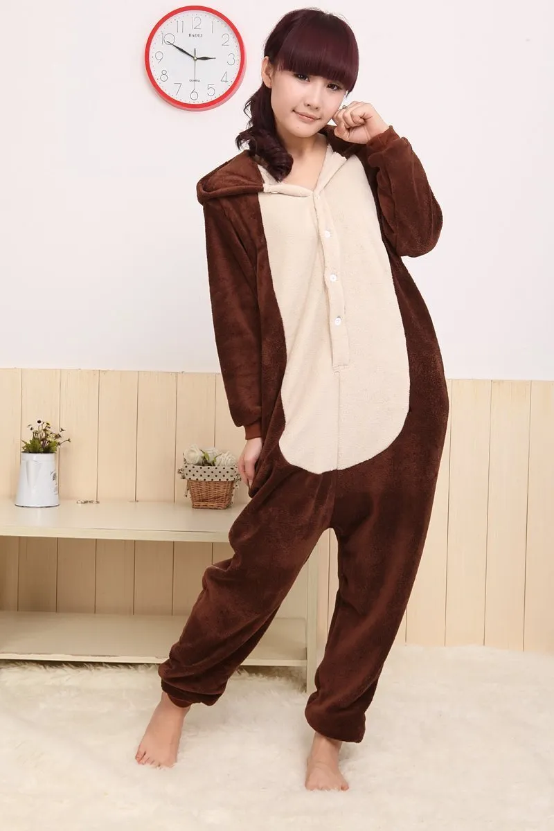 Coffee Squirrel Animal Onesie Hoodie Kigurumi Costume Pajamas