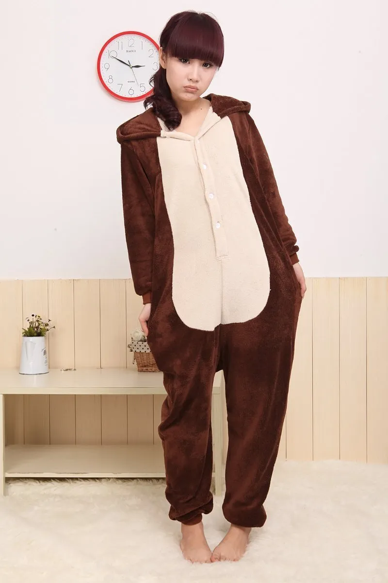 Coffee Squirrel Animal Onesie Hoodie Kigurumi Costume Pajamas