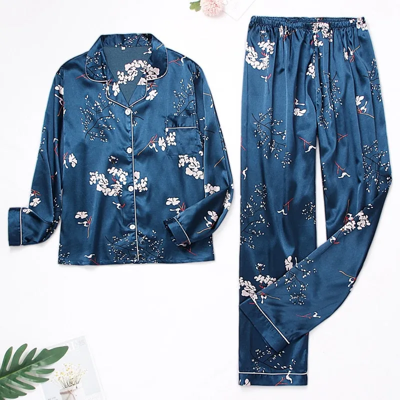 Comfortable and Lightweight Spring Floral Print Sleepwear Match Sets