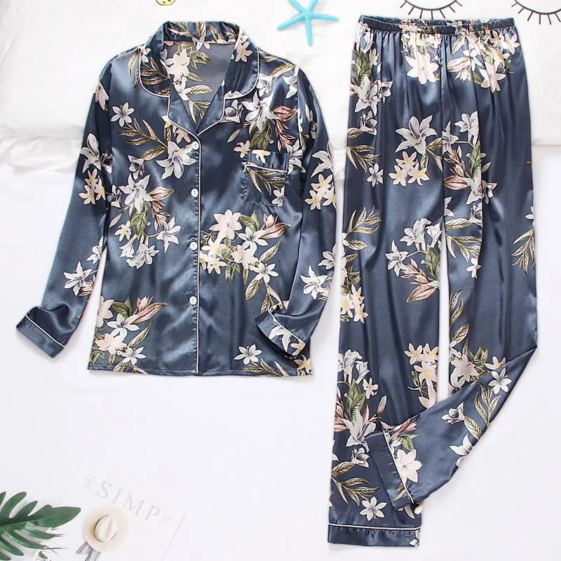 Comfortable and Lightweight Spring Floral Print Sleepwear Match Sets