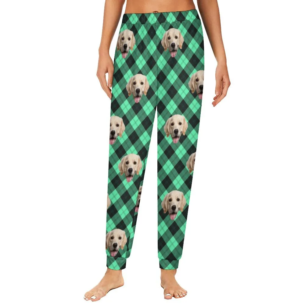 Custom Face Grid Pajama Pants Personalized Long Sleep Pants  Slumber Party