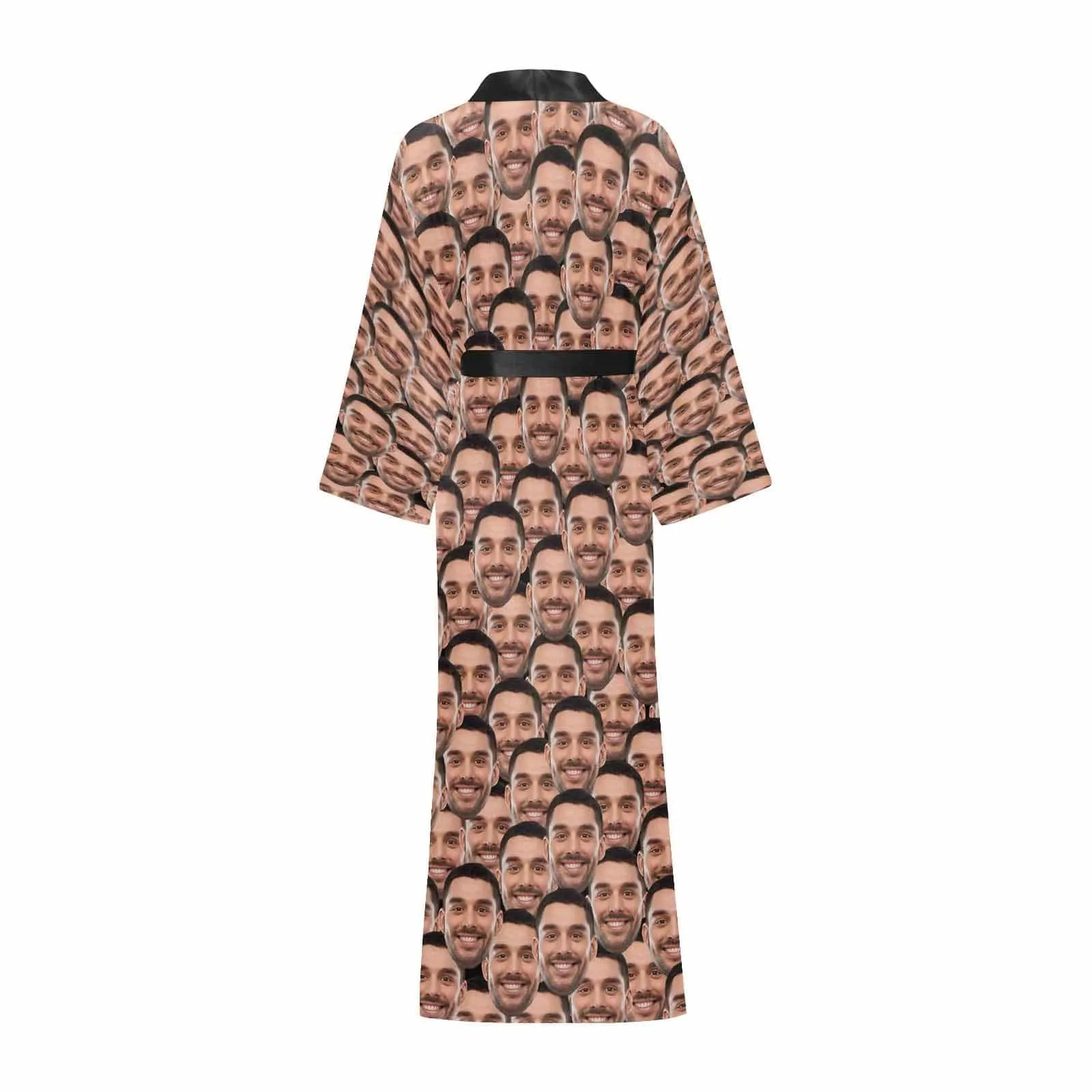 Custom Face Seamless Women's Long Pajamas Personalized Photo Long Pajamas Kimono Robe